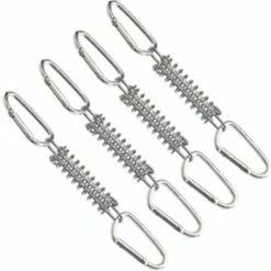 4 Pieces Tension Spring Buckle Tension Spring Shade Attachment, With 8 Carabiners, Shade Sail Attachments Stainless Steel Accessories For Tents Awnings Camping