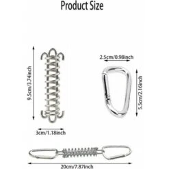 4 Pieces Tension Spring Buckle Tension Spring Shade Attachment, With 8 Carabiners, Shade Sail Attachments Stainless Steel Accessories For Tents Awnings Camping -Outdoor Furniture Store 100162720 3