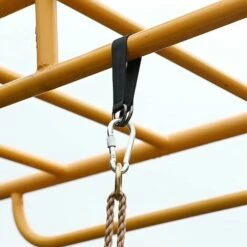 Swing Hanging Straps, 2 PCS Adjustable Tree Swing Straps With 2 PCS Zinc Alloy Carabiners Holds Up 1000 Lbs, Hammock Straps Kit For Tree Swing Seat, Hammock, Plank (Black, 25CM) -Outdoor Furniture Store 100832621 4