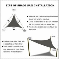 3x4x5m Right Angle Shade Sail With 3 Ropes, For Garden, Patio, Party, Yard, Camping(Black) -Outdoor Furniture Store 100832645 5