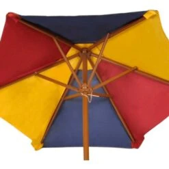 Kids' Picnic Table With Benches And Parasol Multicolour Wood VidaXL -Outdoor Furniture Store 1020151 5