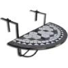 Hanging Balcony Table Black And White Mosaic VidaXL 2 Hanging Balcony Table Black And White Mosaic VidaXL -Outdoor Furniture Store 1020235 1