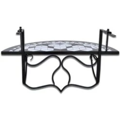 Hanging Balcony Table Black And White Mosaic VidaXL 11 Hanging Balcony Table Black And White Mosaic VidaXL -Outdoor Furniture Store 1020235 5