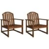 Garden Sofa Chairs 2 Pcs Solid Acacia Wood VidaXL