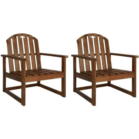 Garden Sofa Chairs 2 Pcs Solid Acacia Wood VidaXL 3 Garden Sofa Chairs 2 Pcs Solid Acacia Wood VidaXL