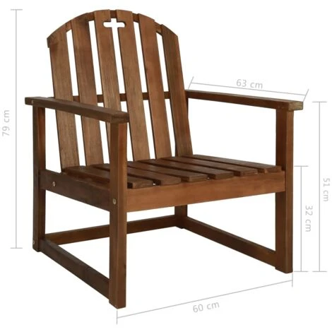 Garden Sofa Chairs 2 Pcs Solid Acacia Wood VidaXL 5 Garden Sofa Chairs 2 Pcs Solid Acacia Wood VidaXL - Image 3