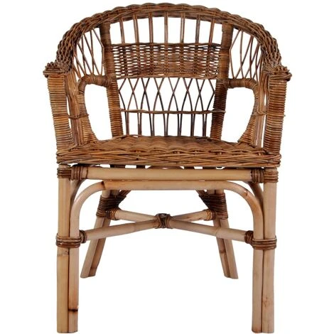 Outdoor Chair Natural Rattan Brown VidaXL 4 Outdoor Chair Natural Rattan Brown VidaXL - Image 2