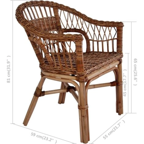 Outdoor Chair Natural Rattan Brown VidaXL 5 Outdoor Chair Natural Rattan Brown VidaXL - Image 3