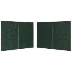 Party Tent Sidewall 2 Pcs With Zipper PE Green VidaXL