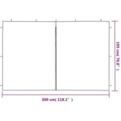 Party Tent Sidewall 2 Pcs With Zipper PE Green VidaXL -Outdoor Furniture Store 11439059 3