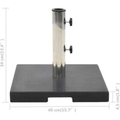 Parasol Base Granite 20 Kg Square Black VidaXL 9 Parasol Base Granite 20 Kg Square Black VidaXL -Outdoor Furniture Store 11483264 3