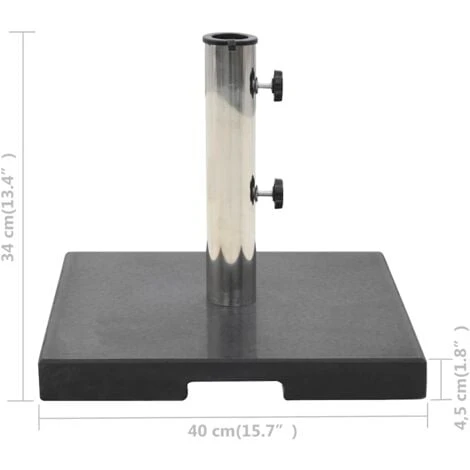 Parasol Base Granite 20 Kg Square Black VidaXL 5 Parasol Base Granite 20 Kg Square Black VidaXL - Image 3