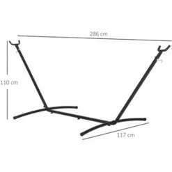 Outsunny 2.86m Metal Hammock Stand Frame Replacement Garden Outdoor Patio -Outdoor Furniture Store 11678486 2