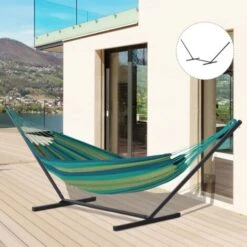 Outsunny 3.6m Long Metal Hammock Stand Frame Replacement Garden Outdoor Patio -Outdoor Furniture Store 11678488 3