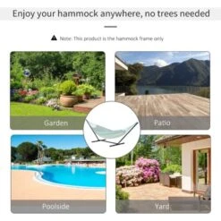 Outsunny 3.6m Long Metal Hammock Stand Frame Replacement Garden Outdoor Patio -Outdoor Furniture Store 11678488 4