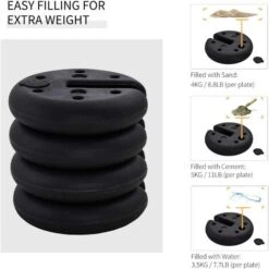 Outsunny Set Of 4 Gazebo Tent Canopy Weight Sand Fillable Strong Plastic -Outdoor Furniture Store 11679038 5