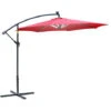 Outsunny 3(m) LED Patio Banana Umbrella Cantilever Parasol W/ Crank Wine Red -Outdoor Furniture Store 11679074 1