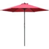 Outsunny 2.8m Patio Umbrella Parasol Outdoor Table Umbrella 6 Ribs Wine Red