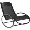Outsunny Patio Rocking Chair Orbital Zero Gravity Seat Pool Chaise W/ Pillow -Outdoor Furniture Store 11679143 1