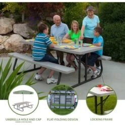 Lifetime 6-Foot Classic Folding Picnic Table -Outdoor Furniture Store 11728183 3