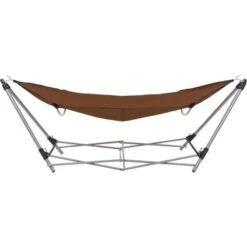Hammock With Foldable Stand Brown VidaXL -Outdoor Furniture Store 11743974 4