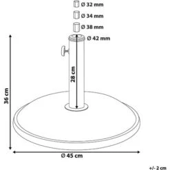 Modern Outdoor Garden Parasol Round Base Black Concrete 3 Pole Adapters Canzo -Outdoor Furniture Store 11757953 3