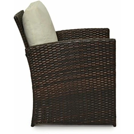 Evre Rattan Garden Furniture Weave Wicker Sofa Set Conservatory Set Brown Roma 5 Evre Rattan Garden Furniture Weave Wicker Sofa Set Conservatory Set Brown Roma - Image 3