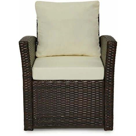 Evre Rattan Garden Furniture Weave Wicker Sofa Set Conservatory Set Brown Roma 6 Evre Rattan Garden Furniture Weave Wicker Sofa Set Conservatory Set Brown Roma - Image 4