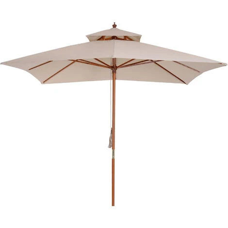 Outsunny Patio Parasol Garden Sun Umbrella Sunshade Bamboo Beige 3 Outsunny Patio Parasol Garden Sun Umbrella Sunshade Bamboo Beige