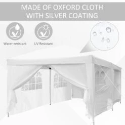 Outsunny Pop Up Gazebo Party Tent Canopy Marquee With Storage Bag White 10 Outsunny Pop Up Gazebo Party Tent Canopy Marquee With Storage Bag White -Outdoor Furniture Store 1179886 4