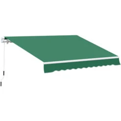 Outsunny Garden Sun Shade Canopy Retractable Awning, 4 X 3(m) Green