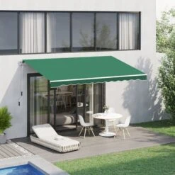 Outsunny Garden Sun Shade Canopy Retractable Awning, 4 X 3(m) Green -Outdoor Furniture Store 1179919 3