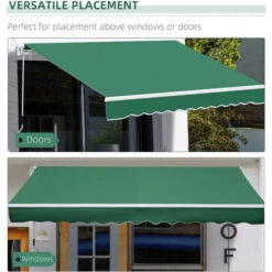 Outsunny Garden Sun Shade Canopy Retractable Awning, 4 X 3(m) Green -Outdoor Furniture Store 1179919 5