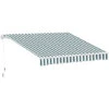 Outsunny Garden Sun Shade Canopy Retractable Awning Green & White -Outdoor Furniture Store 1179938 1