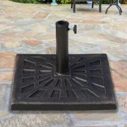 15KG Outsunny Garden Patterned Umbrella Stand Holder Parasol Base Stand 15kg -Outdoor Furniture Store 1180027 3