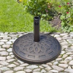 Outsunny 14kg Round Garden Parasol Base Decorative Resin Market Umbrella Stand -Outdoor Furniture Store 1180028 3