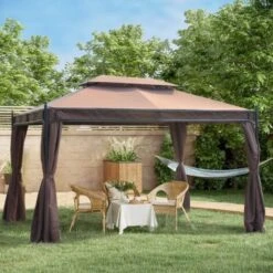 Outsunny 3 X 4m Garden Metal Gazebo Marquee Patio Party Tent Canopy Shelter -Outdoor Furniture Store 1180036 3