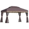 Outsunny 3 X 4m Aluminium Garden Gazebo, Marquee Canopy Shelter Party Tent Coffee -Outdoor Furniture Store 1180037 1