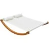 OUTSUNNY Garden Outdoor Wooden Wood Frame Hammock Rocking Sun Bed Lounger Beds + 2 Pillows 1 OUTSUNNY Garden Outdoor Wooden Wood Frame Hammock Rocking Sun Bed Lounger Beds + 2 Pillows -Outdoor Furniture Store 1180049 1