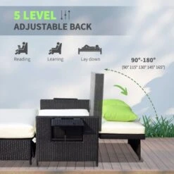 Outsunny 2 Seater Garden Patio Outdoor Rattan Furniture Sofa Sun Lounger Black 10 Outsunny 2 Seater Garden Patio Outdoor Rattan Furniture Sofa Sun Lounger Black -Outdoor Furniture Store 1180066 4