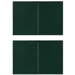 Party Tent Doors 2 Pcs With Zipper Green VidaXL