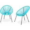 2 Egg Designer String Chairs - PVC Designer String Chairs - Acapulco - Blue 2 2 Egg Designer String Chairs - PVC Designer String Chairs - Acapulco - Blue -Outdoor Furniture Store 11866645 1
