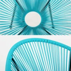 2 Egg Designer String Chairs - PVC Designer String Chairs - Acapulco - Blue -Outdoor Furniture Store 11866645 5