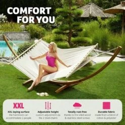 Hammock Thorsten With Wooden Frame XXL For 2 People - Garden Hammock, Free Standing Hammock, Double Hammock -Outdoor Furniture Store 11950774 3