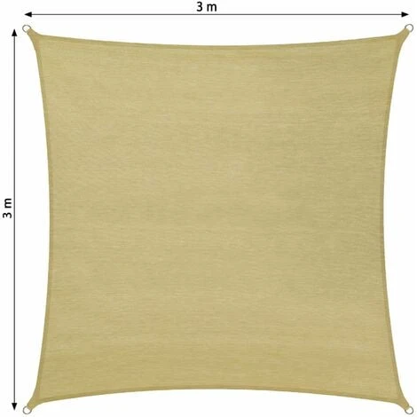 Sun Shade Sail Square, Beige - Garden Sun Shade, Garden Sail Shade, Sun Canopy - 300 X 300 Cm 6 Sun Shade Sail Square, Beige - Garden Sun Shade, Garden Sail Shade, Sun Canopy - 300 X 300 Cm - Image 4