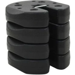 Gazebo Weight Plates 4 Pcs Black 220x50 Mm Concrete VidaXL