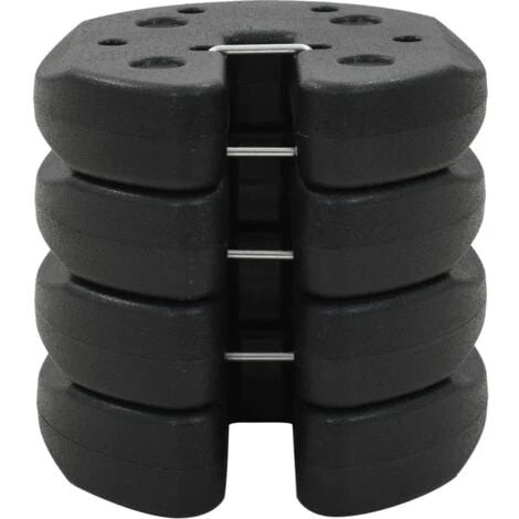 Gazebo Weight Plates 4 Pcs Black 220x50 Mm Concrete VidaXL 4 Gazebo Weight Plates 4 Pcs Black 220x50 Mm Concrete VidaXL - Image 2