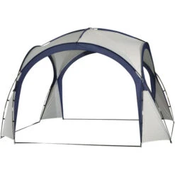 OUTSUNNY Outdoor Gazebo Event Dome Shelter Party Tent For Garden Camping Cream And Blue