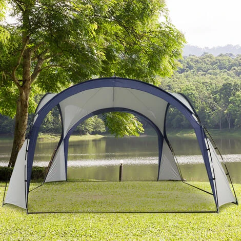 OUTSUNNY Outdoor Gazebo Event Dome Shelter Party Tent For Garden Camping Cream And Blue 5 OUTSUNNY Outdoor Gazebo Event Dome Shelter Party Tent For Garden Camping Cream And Blue - Image 3