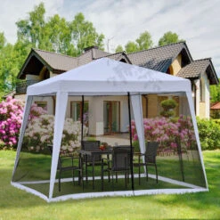 Outsunny 3 X 3 Meter Outdoor Gazebo Garden Canopy Tent Sun Shade Event Shelter Grey -Outdoor Furniture Store 12200316 3